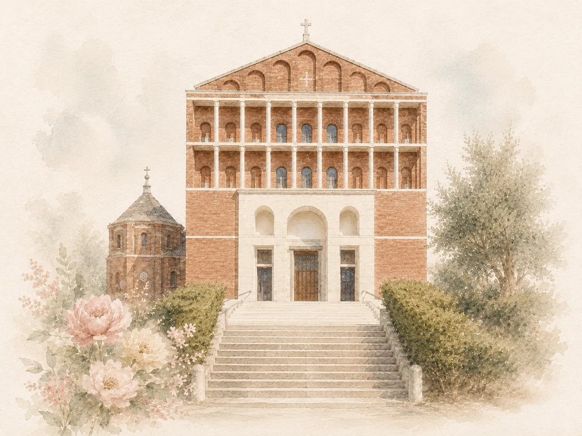 Illustrazione ad acquerello della chiesa